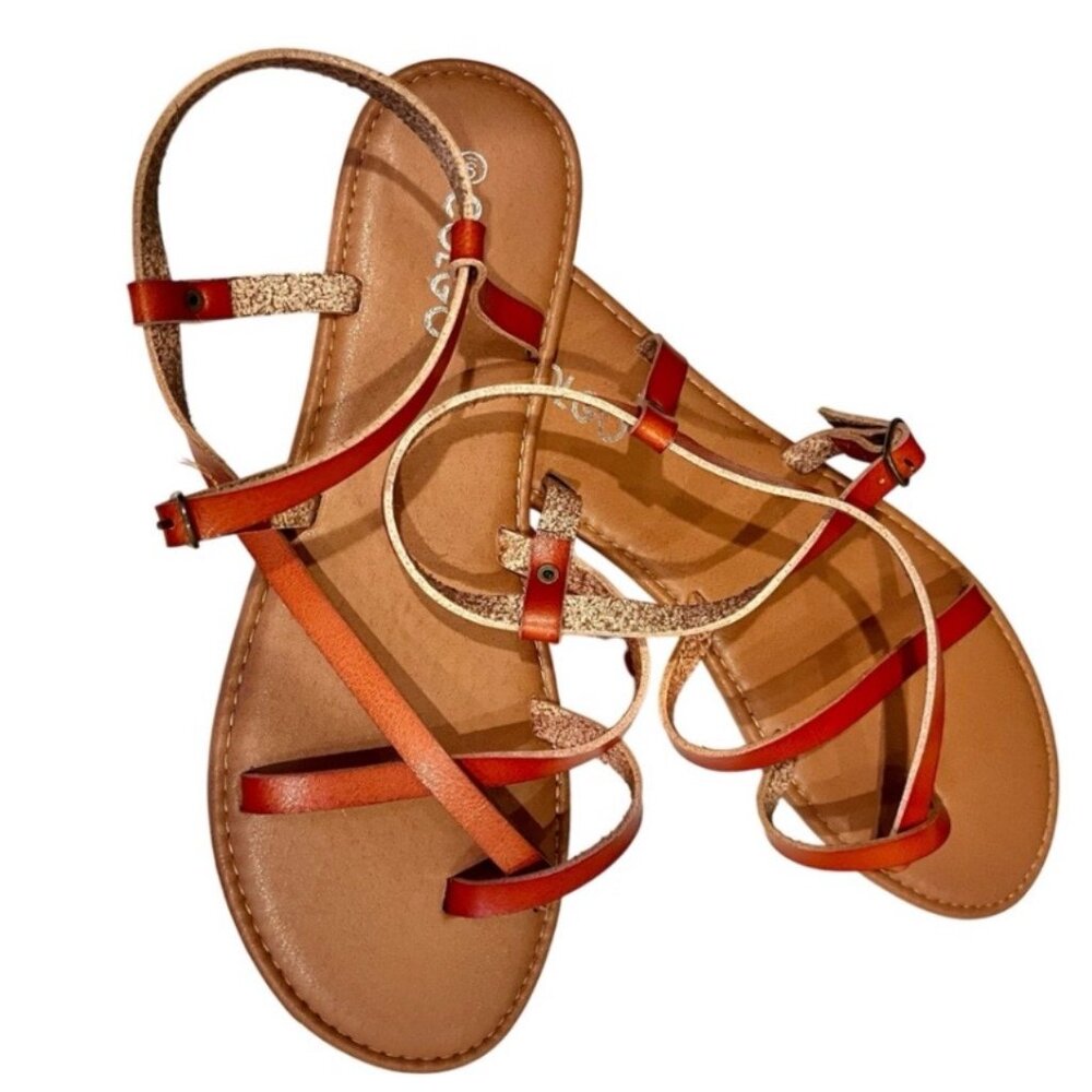 Colgo Brown Strappy Flat Sandals – Women’s 9 (NWT)